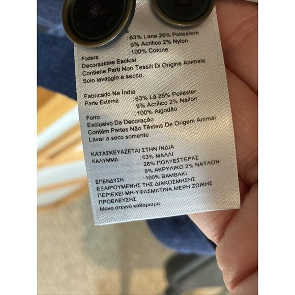 Men’s Timberland Button Down Navy Blue Wool Barn Jacket, Fully Lined, Pockets - Picture 11 of 11